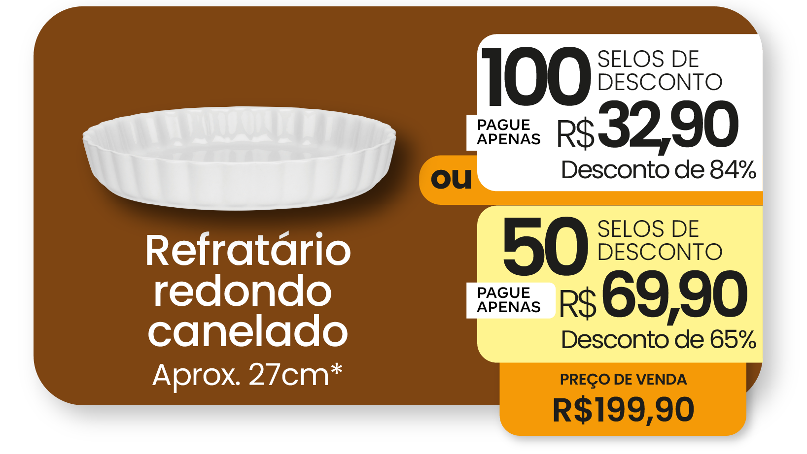 REFRATÁRIO REDONDO CANELADO APROX 27CM